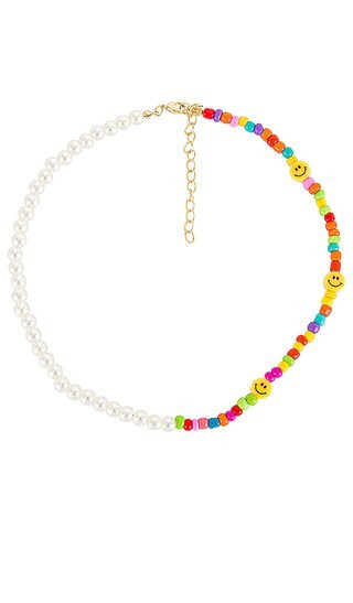 Smiley Face X Pearl Necklace in Multi | Revolve Clothing (Global)