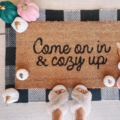 1'6"x2'6" Come In and Cozy Up Doormat Black - Threshold™ | Target