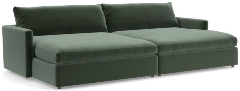 Lounge Deep 2-Piece Double Chaise Sectional Sofa + Reviews | Crate & Barrel | Crate & Barrel
