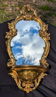 Vintage Ornate Gold Syroco Wall Mirror Shelf  #2327  | eBay | eBay US