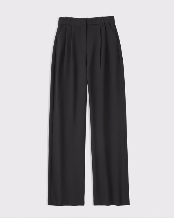 Curve Love A&F Sloane Tailored Wide Leg Pant | Abercrombie & Fitch (UK)