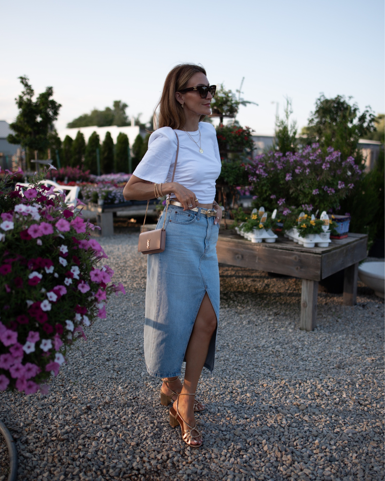 【AAKE】TENTEN DENIM MIDI SK 7 For All Mankind Stretch Denim Midi-Skirt | Saks Fifth Avenue