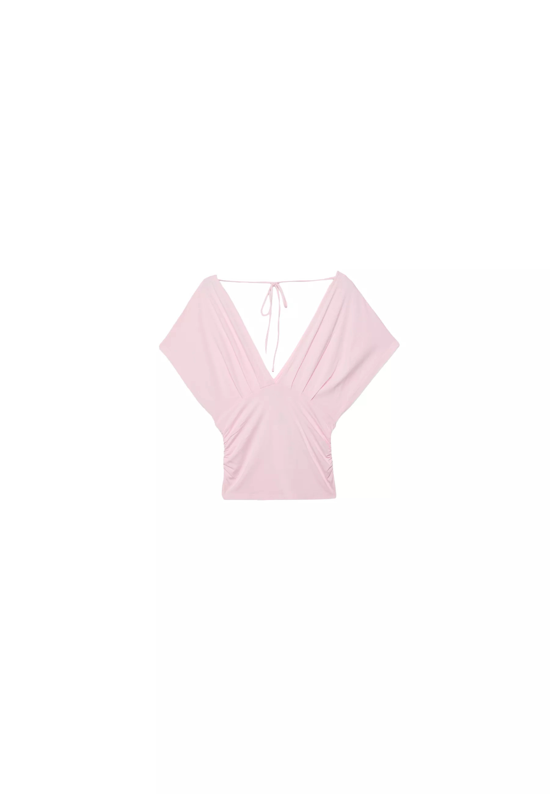 V-neck top with sash - Women's Mocacos Nuevo | Stradivarius United Kingdom | Stradivarius (UK)