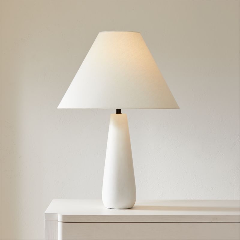 Polar White Cement Table Lamp by Kara Mann + Reviews | CB2 | CB2
