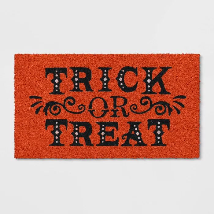 1&#39;2&#34;x2&#39;2&#34; Trick or Treat Halloween Doormats Orange - Threshold&#8482; | Target