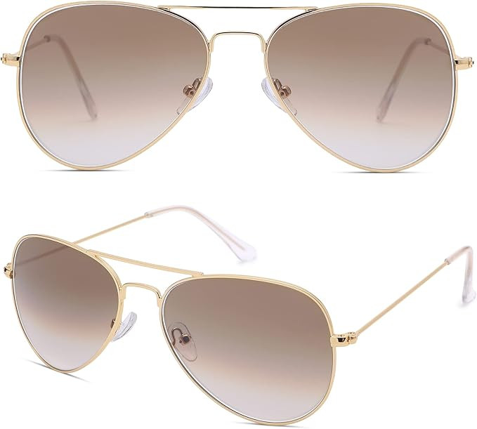 COASION Classic Aviator Sunglasses for Women Men Youth 100% Real Glass Lens Driving Sun Glasses 5... | Amazon (US)