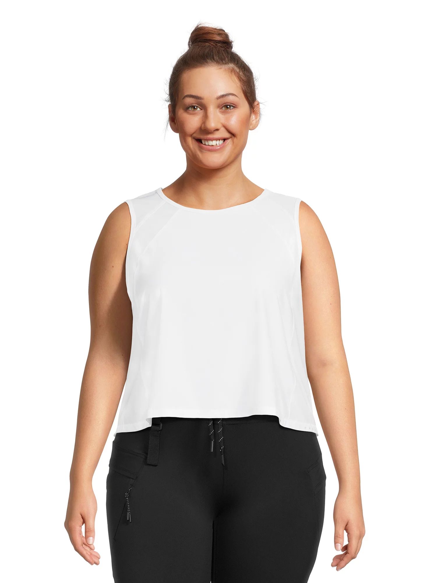 Avia Women's Plus Size Cropped Tank Top with Cut-Out Back | Walmart (US)