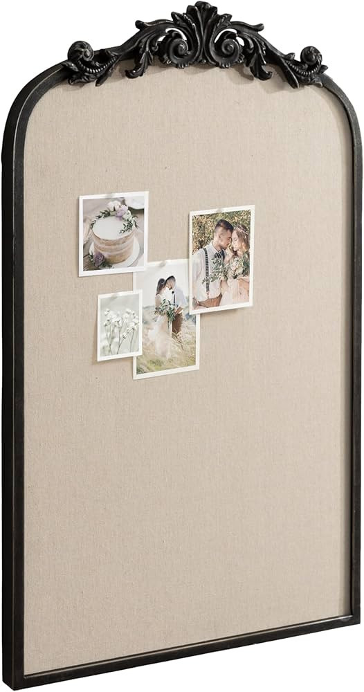 Kate and Laurel Arendahl Vintage Decorative Arched Pinboard, 19 x 31, Black, Framed Arch Ornate B... | Amazon (US)