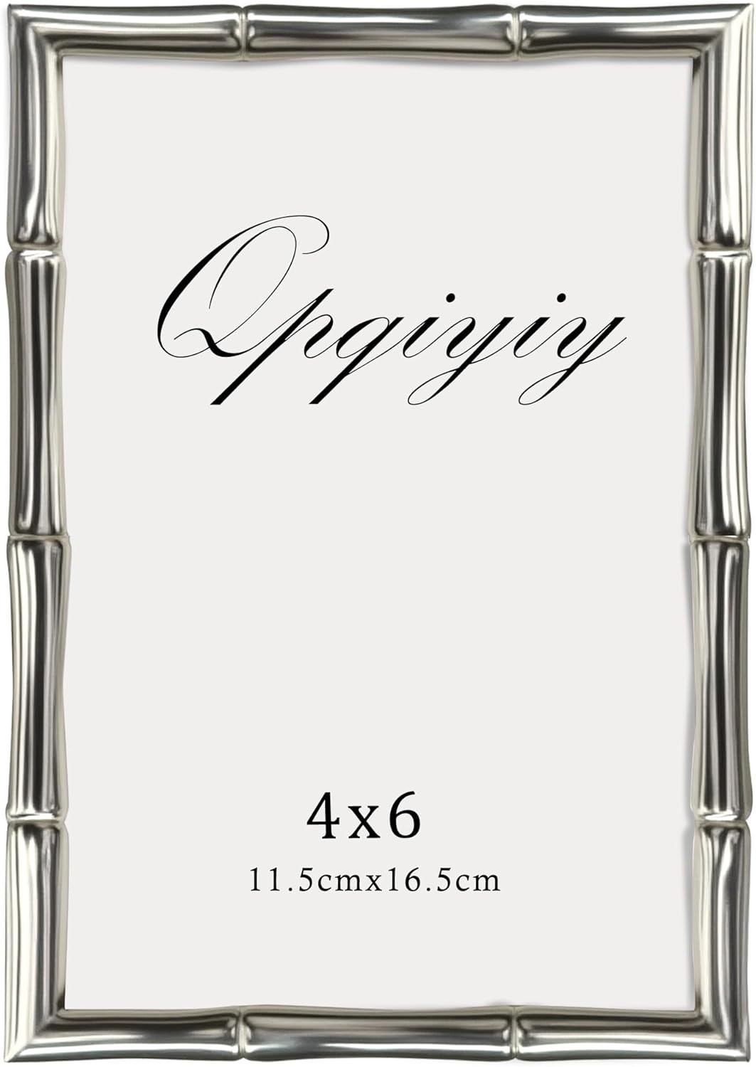 Silver Metal 4x6 Picture Frame with Bamboo Design Real Glass Picture Frames Wall Hanging or Table... | Amazon (US)