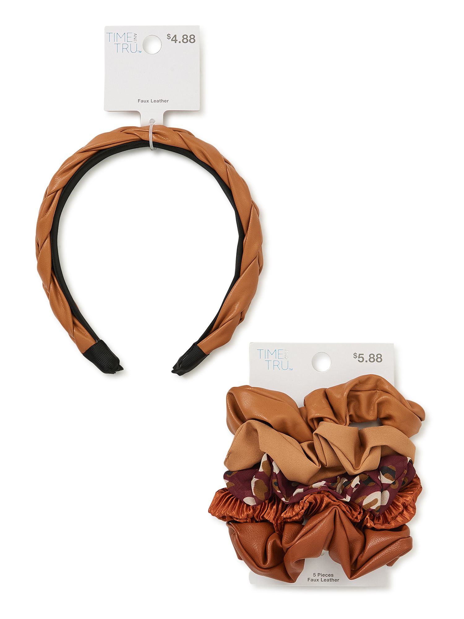 Time & Tru Twisters & Braided Headband Set, 6-Piece | Walmart (US)