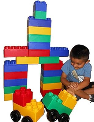 40pc Jumbo Blocks - Big City Playset with Wheels | Amazon (US)