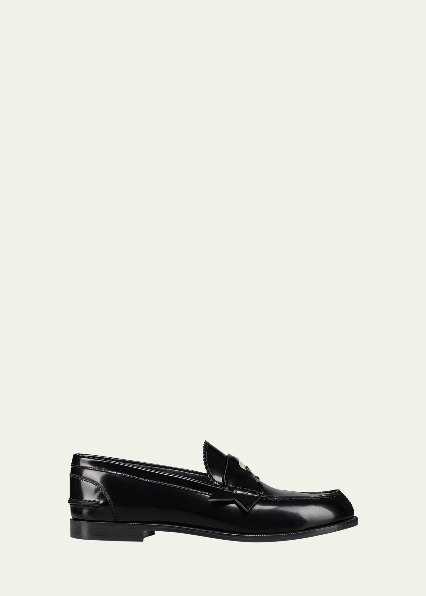Christian Louboutin Donna Calfskin Red Sole Penny Loafers | Bergdorf Goodman
