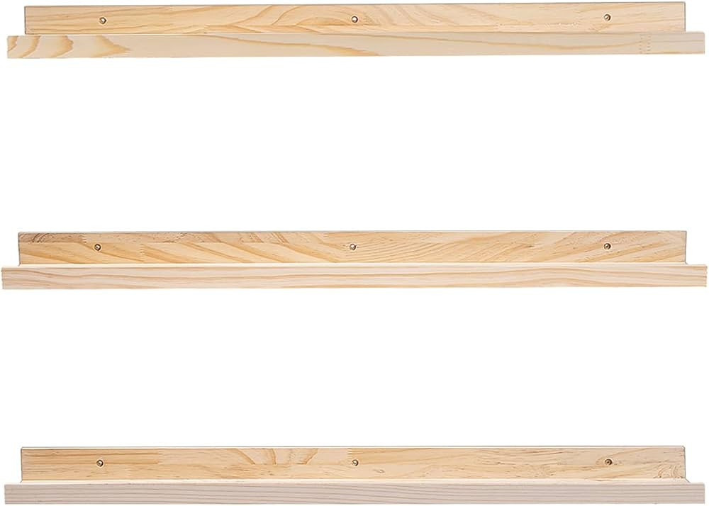 MBYD 36 Inch Floating Shelves Natural Wood, Wall Mount Picture Ledge Wooden Wall Shelf Nursery Bo... | Amazon (US)