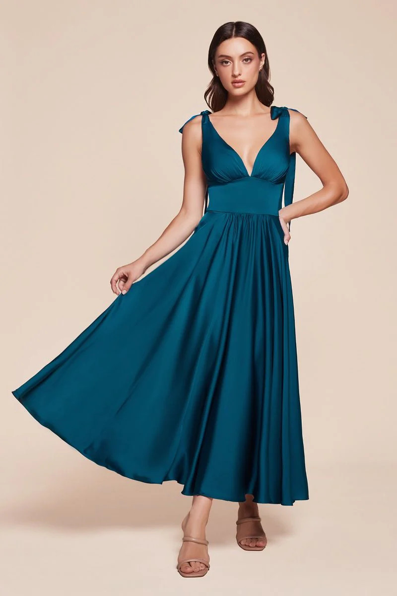 Size 10, MAGGIE MIDI DRESS - TEA LENGTH A-LINE DRESS - FRENCH NAVY - FINAL SALE | Lady Black Tie
