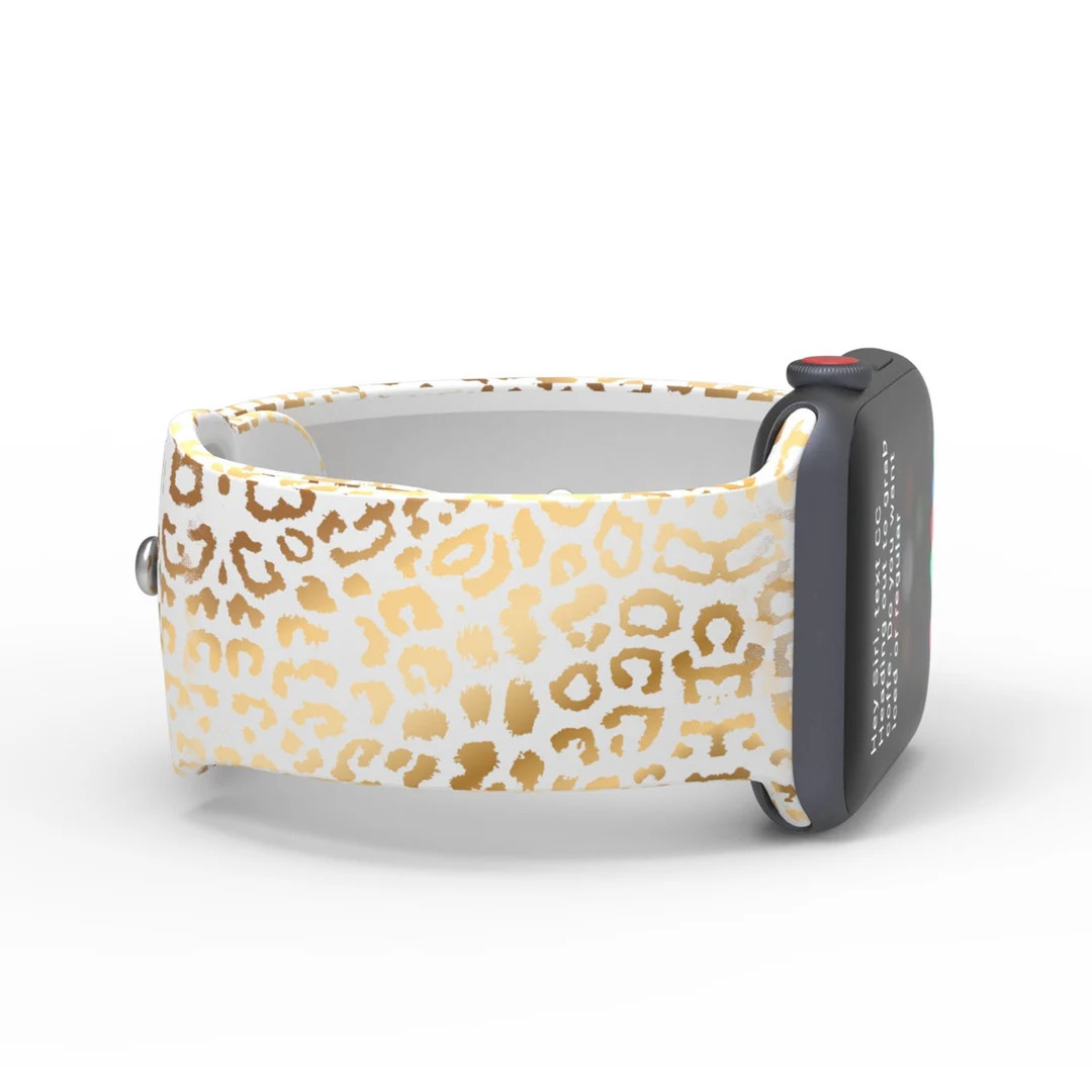 Gold Leopard Animal Printed Silicone Bands Compatible for Apple Watch Band 38mm 40mm 41mm 42mm 44... | Etsy (US)