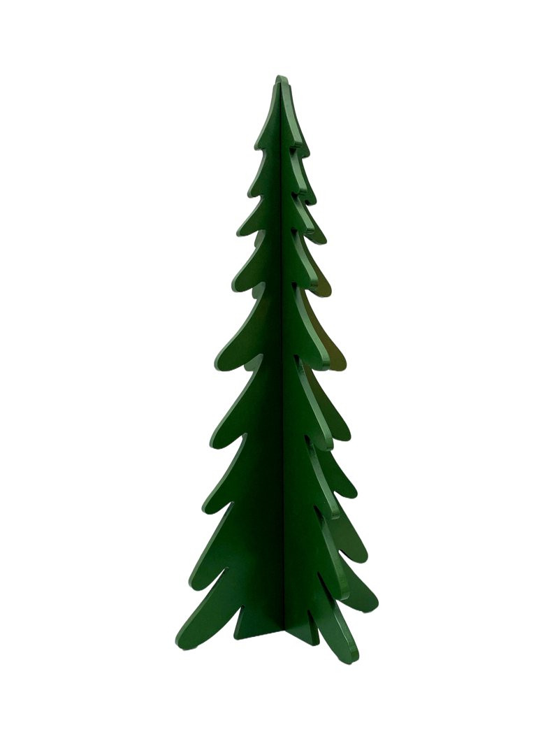 Wooden Slotted Tree Christmas Decoration, Green, 22", by Holiday Time | Walmart (US)