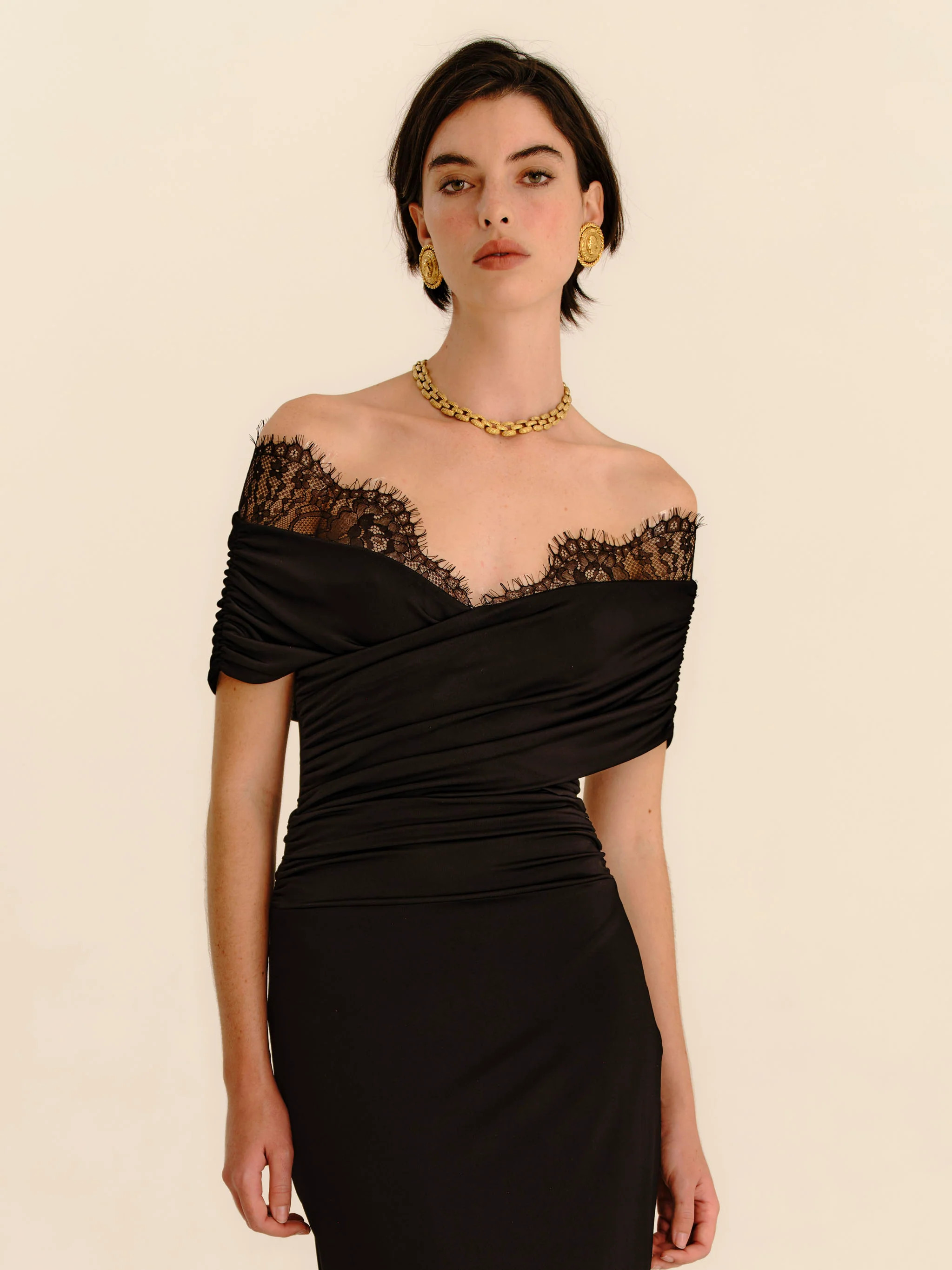 Iris Lace Trim Bodysuit - Jet Black | Leny Clo (Global)