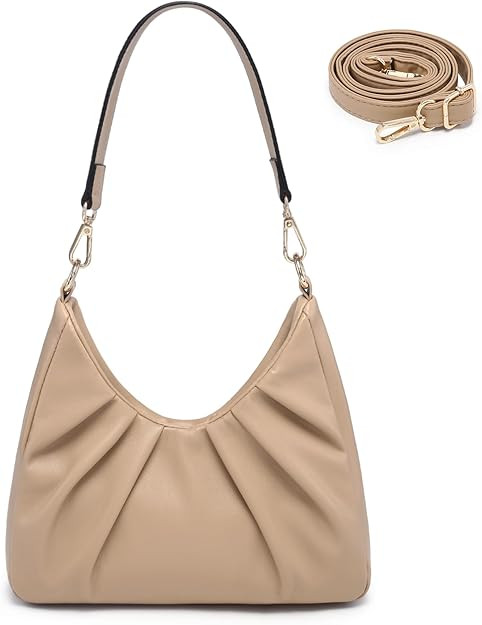 Dasein Ruched Hobo Handbag for Women Retro Shoulder Purse Crossbody Bag with 2 Removable Straps | Amazon (US)