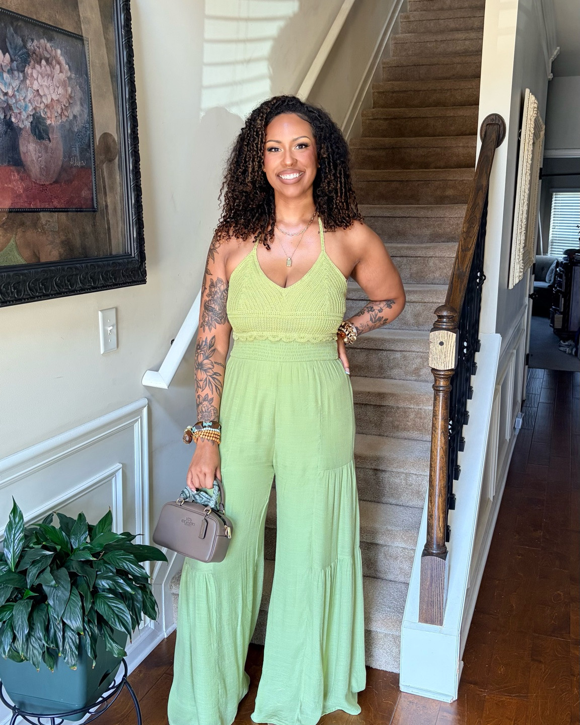 Tall girl friendly jumpsuit from Fashion Nova. I’m 6’0 190-195 34”-35” inseam. They drag the floor 🙌🏾 I’m wearing a large. 

I can’t link the exact one because they aren’t on LTK 🙄 the jumpsuit is called Malta Vacay Jumpsuit in Green. 

Alternatives will be linked

#LTKootd #LTKTall #LTKMidsize