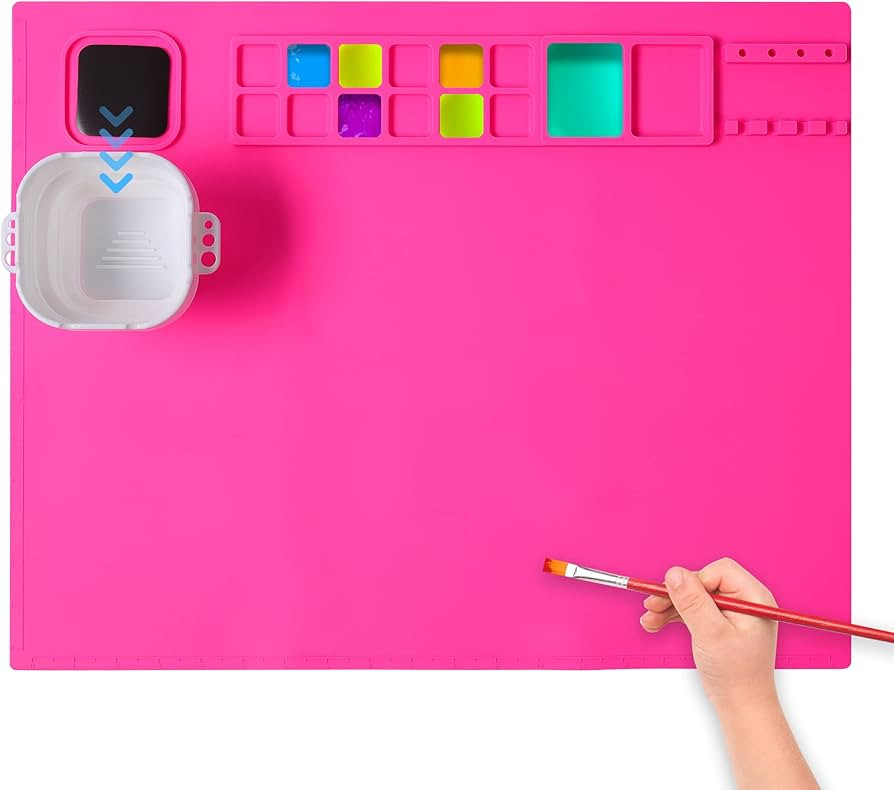 AWOKE Silicone Painting Mat - 20"X16" Silicone Art Mat with 1 Water Cup for Kids - Silcone Craft ... | Amazon (US)