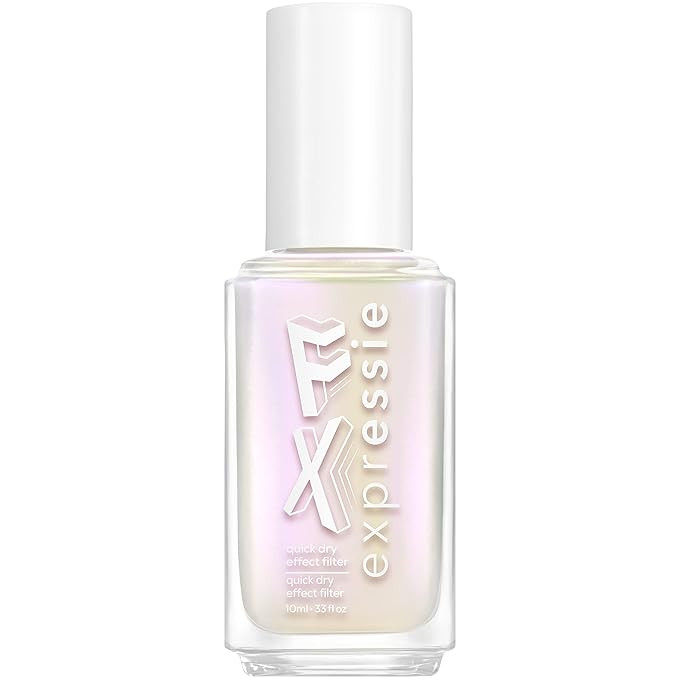 essie expressie™ nail polish, Iced Out FX Top Coat, Expressie FX collection, pearly white glitt... | Amazon (US)