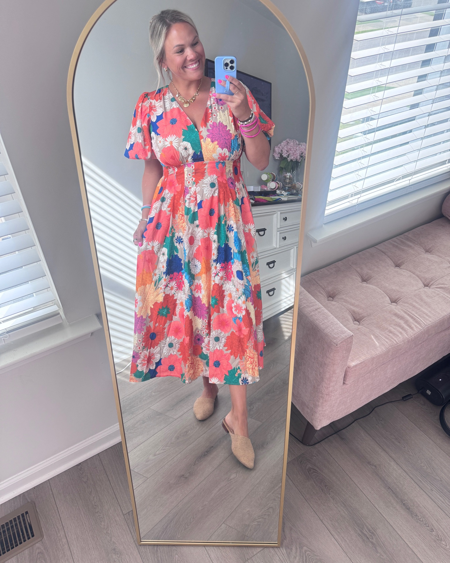 The colors in this dress couldn't be more perfect! 

Wedding, work, or date night - this dress is for any and every occasion 💙💚🌸🌺🍑

#LTKTall #LTKMidsize #LTKPlusSize