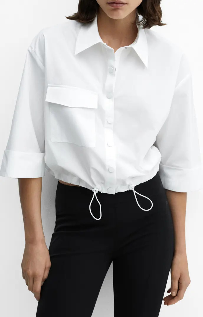 MANGO Puffer Drawcord Shirt | Nordstrom | Nordstrom