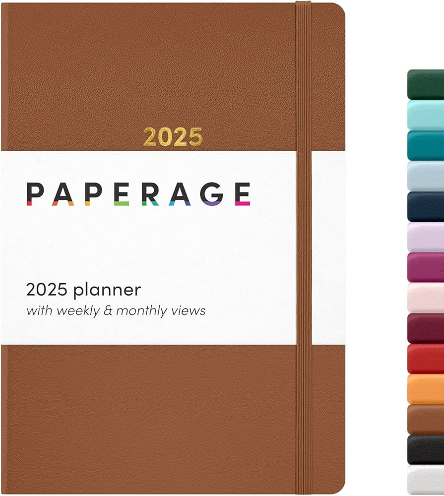 PAPERAGE 2025 Weekly & Monthly Hardcover Planner (Cognac), 12 Month (January 2025 - December 2025... | Amazon (US)