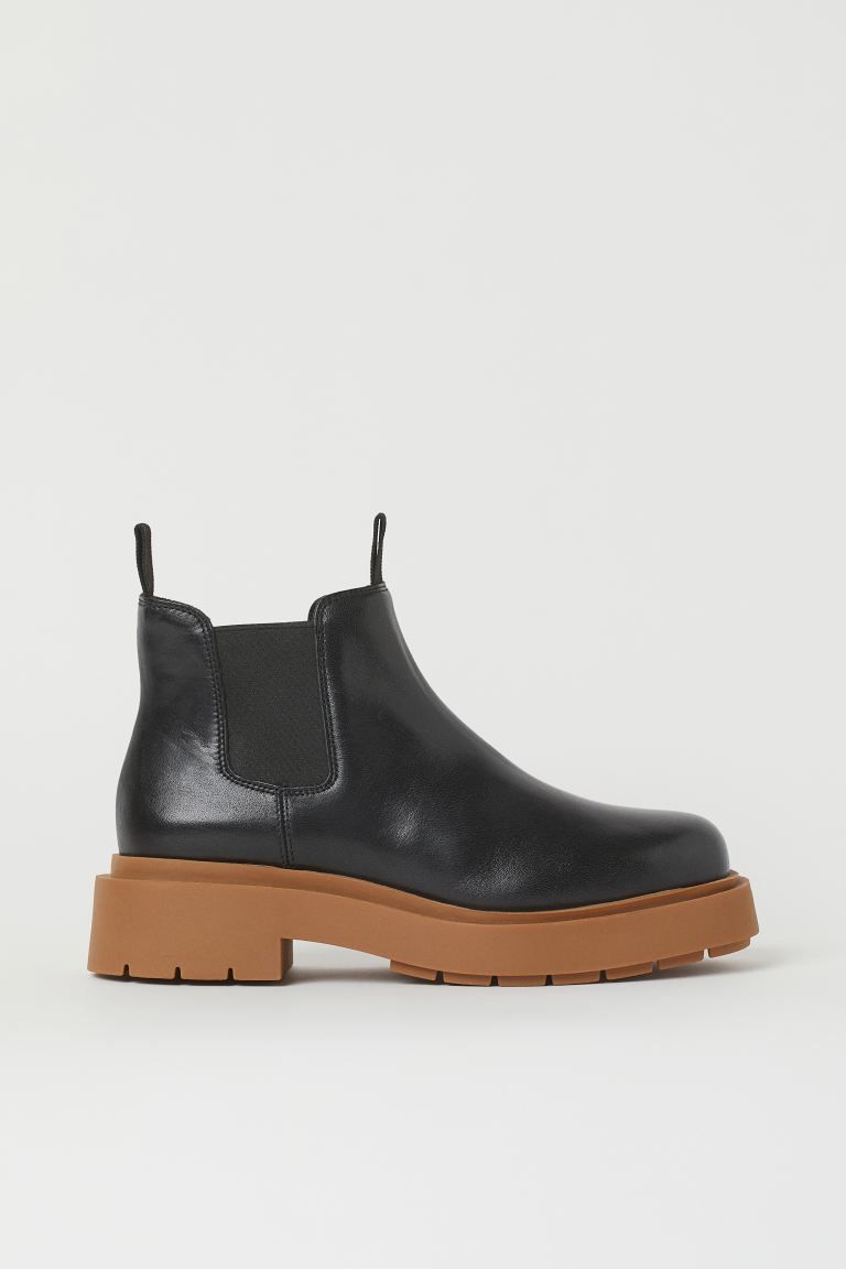 Leather Chelsea boots - Black - Ladies | H&M GB | H&M (UK, MY, IN, SG, PH, TW, HK)