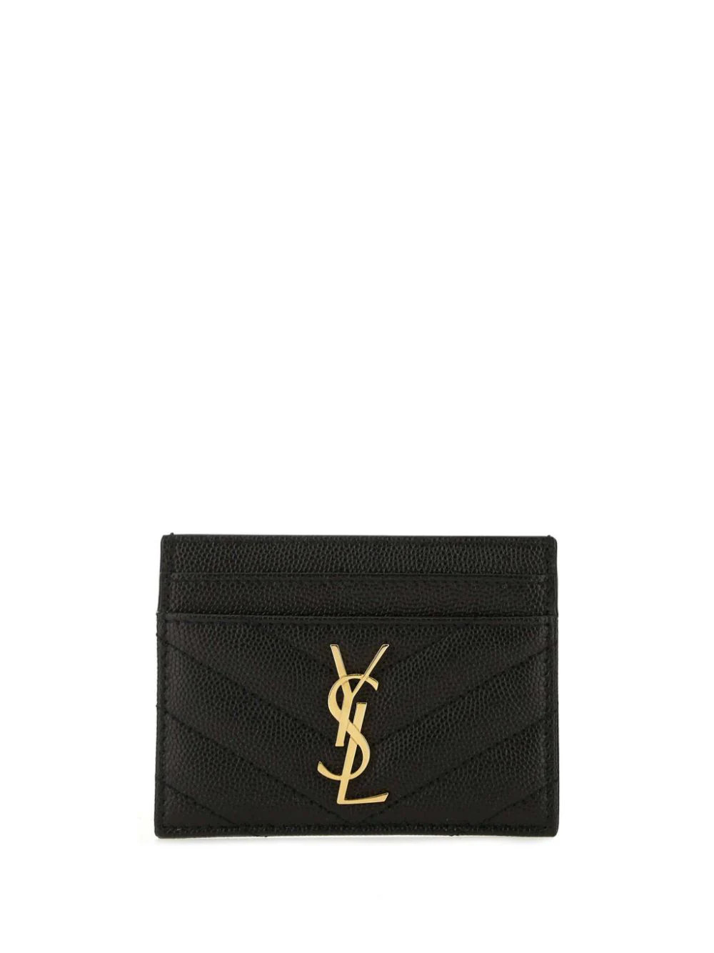 Saint Laurent Monogram quilted card holder - Black | Farfetch Global