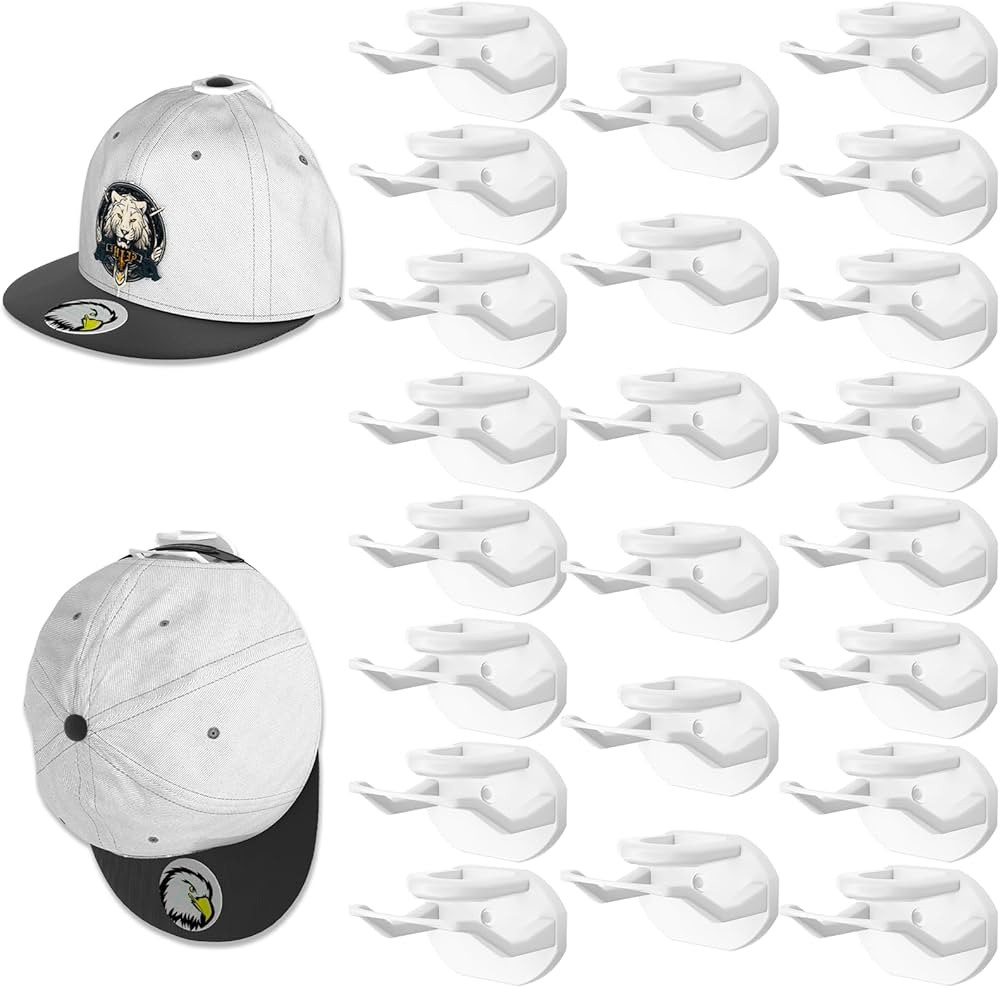 22 Pack Adhesive Hat Hooks for Wall, Super Strong Hat Rack for Baseball Caps, Hat Organizer Displ... | Amazon (US)