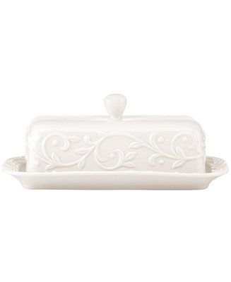 Lenox Dinnerware, Opal Innocence Carved Covered Butter Dish & Reviews - Serveware - Dining & Ente... | Macys (US)