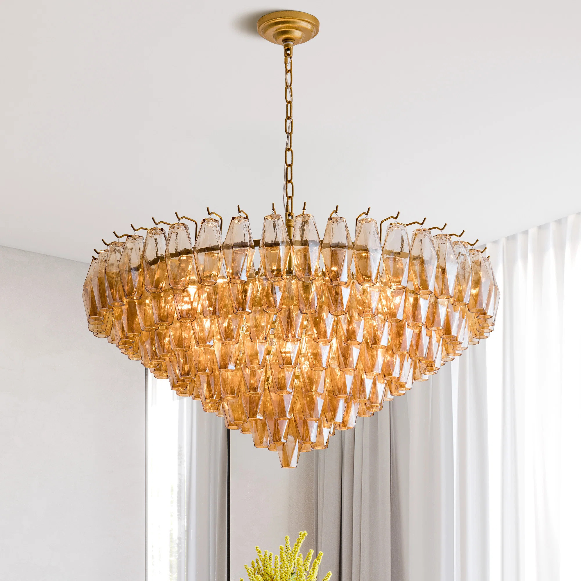 Angulo 14 - Light Modern Round Chandelier Ceiling Light Pendant Lighting Fixture with Tiered Smok... | Wayfair North America