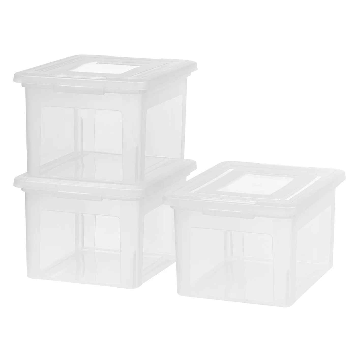 IRIS USA Dual Purpose Letter and Legal Size File Box, Clear, 3 Pack | Walmart (US)