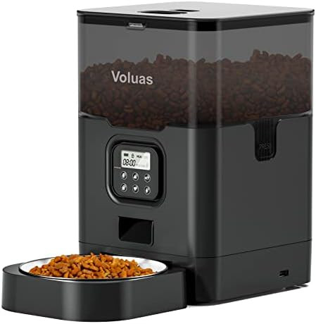 Amazon.com : VOLUAS Automatic Cat Feeders - Pet Dry Food Dispenser with Timer, Automatic Cat Feed... | Amazon (US)