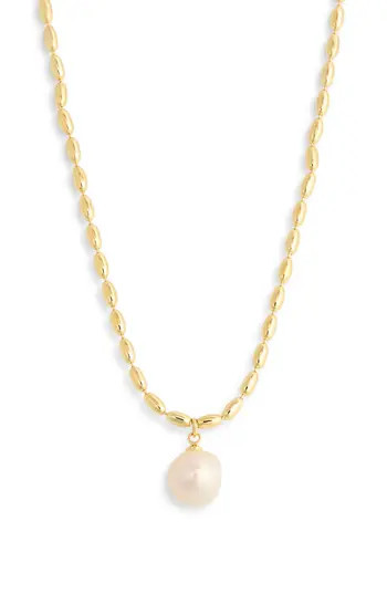 NORDSTROM RACK Demi-Fine Faux Pearl Pendant Necklace in White- Gold at Nordstrom Rack | Nordstrom Rack