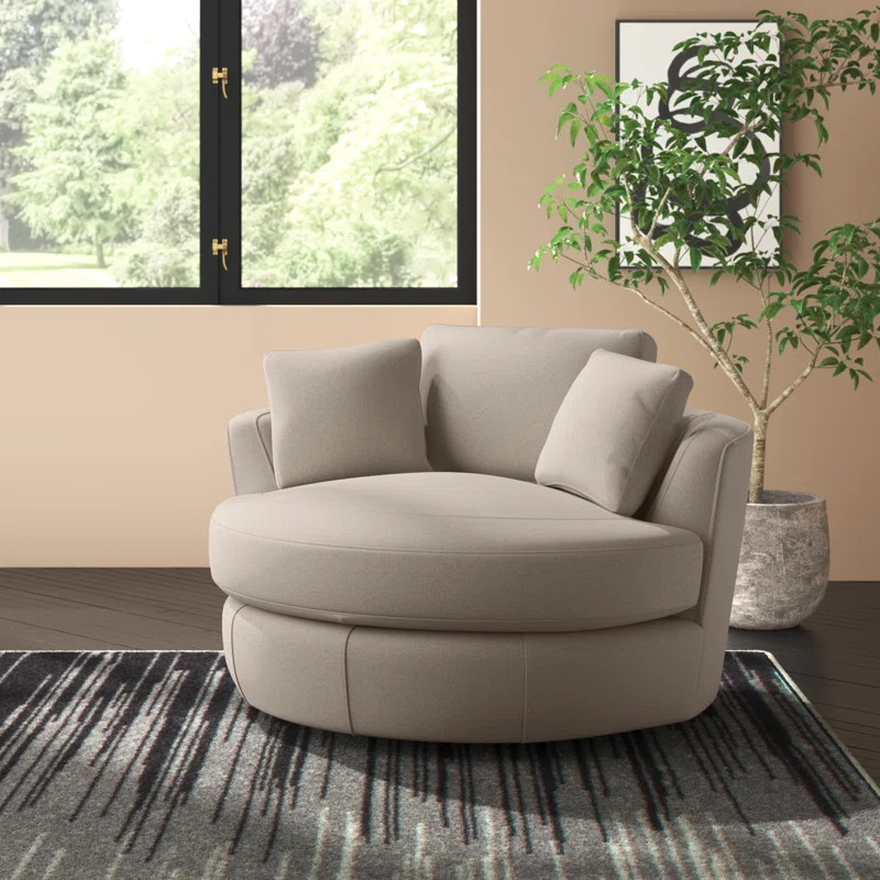 Ardian 54" Wide Swivel Barrel Chair and a Half | Wayfair North America