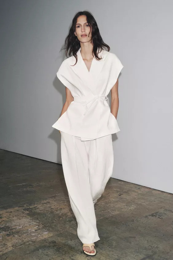 ZW COLLECTION DOUBLE BREASTED LINEN VEST | Zara US