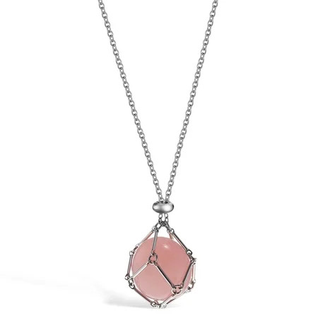 Eease Crystal Stone Holder Necklace with Rose Quartz Pendant | Walmart (US)