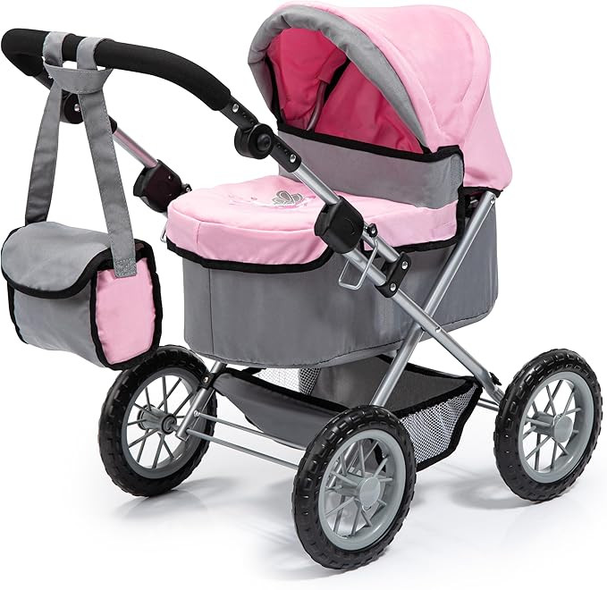 Bayer Design Baby Doll Trendy Pram in Grey/Pink, 67 x 41 x 68 centimeters, 1300800 | Amazon (US)