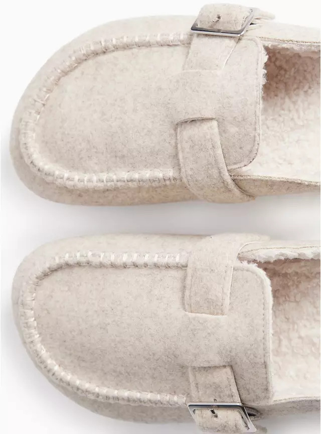 Neutral Stitch Detail Clog Slippers M | Tu Clothing