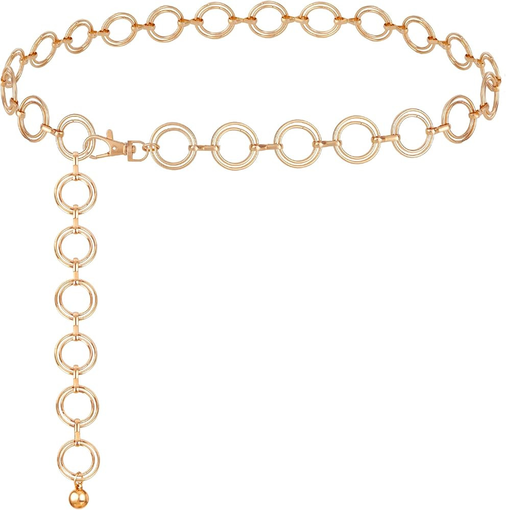 FIORETTO Chain Belt for Women Metal Waist Chain Fashion Multilayer Chain Belts for Dress | Amazon (US)
