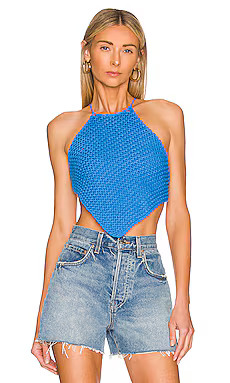 Bardot Knitted Halter Top in Cobalt from Revolve.com | Revolve Clothing (Global)