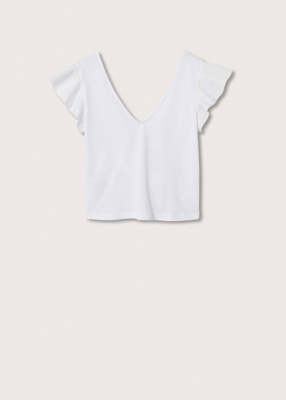 T-shirt en coton à volants -  Femme | Mango France | MANGO (FR)