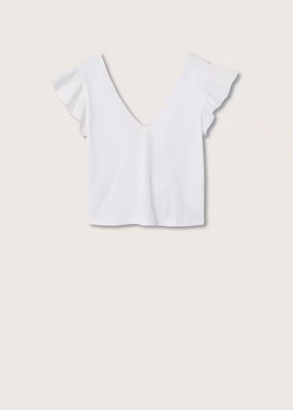T-shirt en coton à volants -  Femme | Mango France | MANGO (FR)