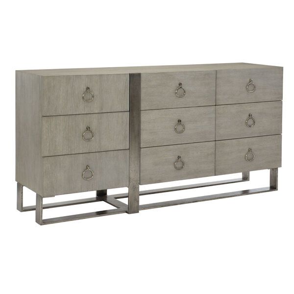 Linea Gray Nine-Drawer Dresser | Bellacor