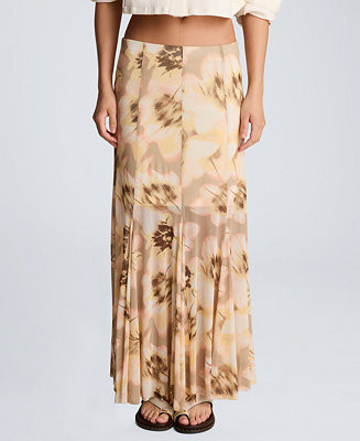 Women's Pull-On Godet Printed Maxi Skirt | Macy's