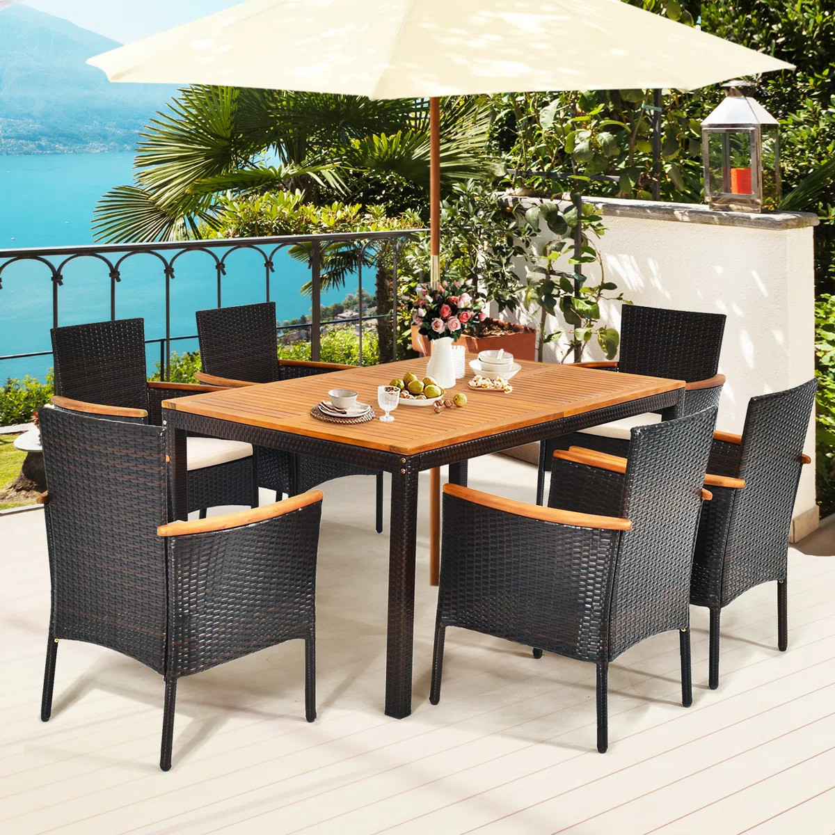 Nadkar Rectangular 6 - Person 59" Long Dining Set with Cushions | Wayfair North America