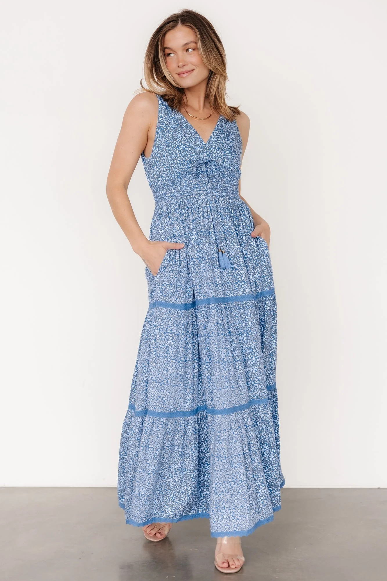 Lauren Maxi Dress — Blue Floral Rayon Maxi | Baltic Born | Baltic Born