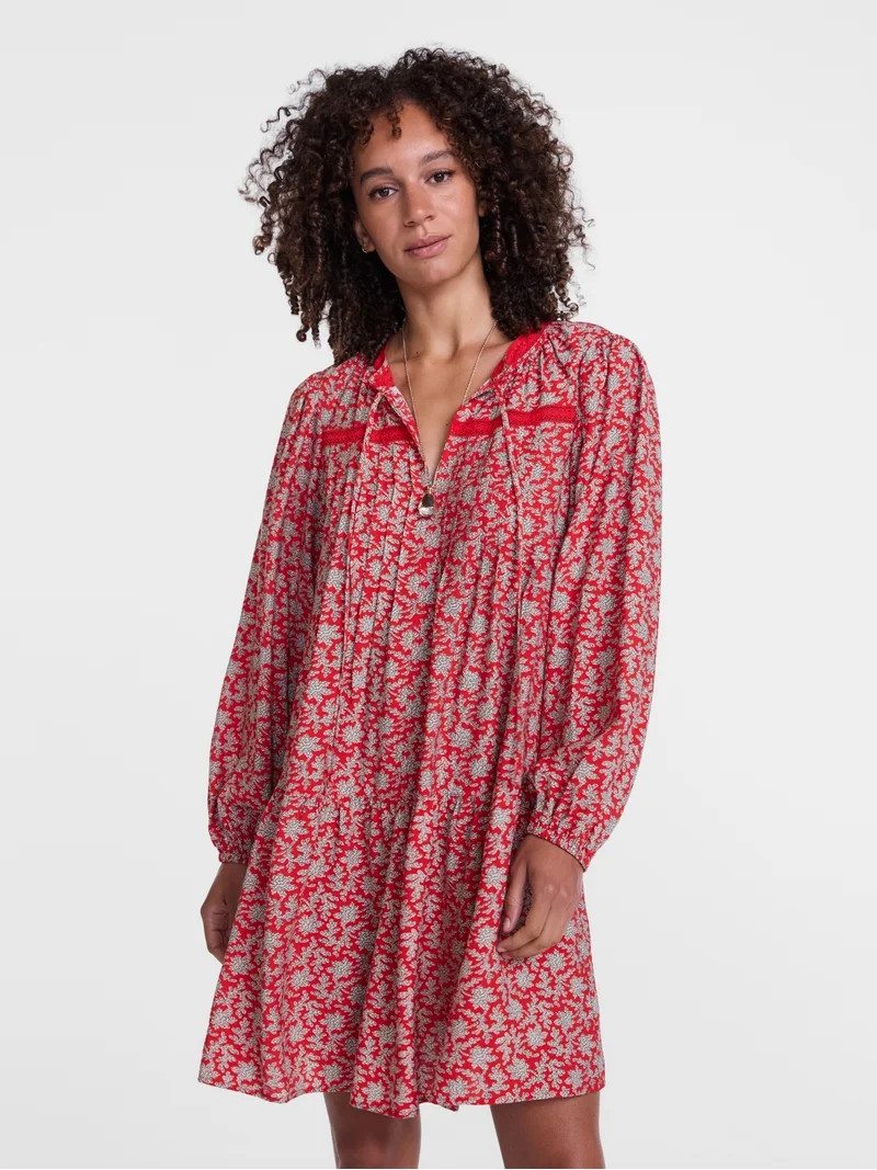 Scenario Women's Tiered Ruffle Mini Dress, Sizes XS-XXXL | Walmart (US)